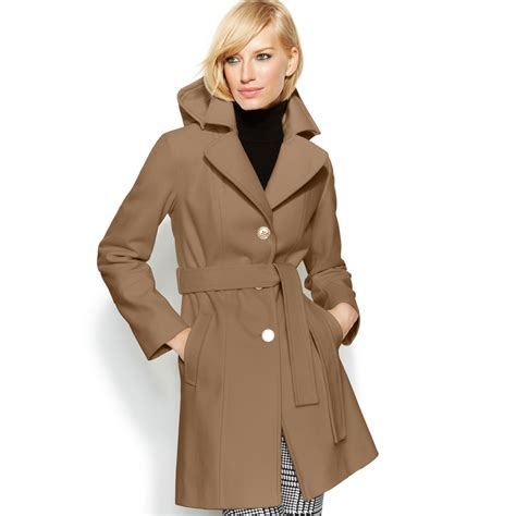 michael kors camel wool wrap coat|Michael Kors anorak jacket women.